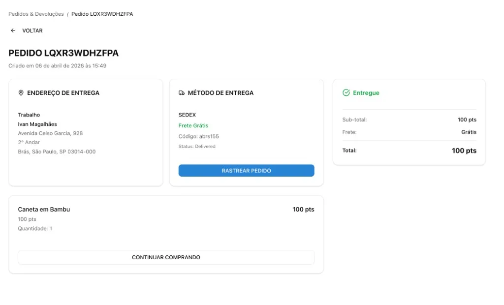 Cart with two items and order summary